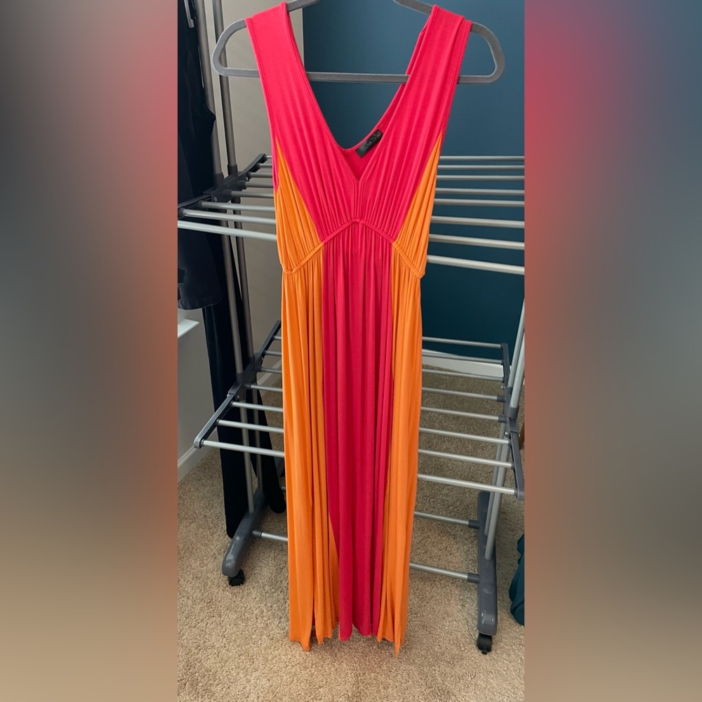 Love Token maxi dress color block dress